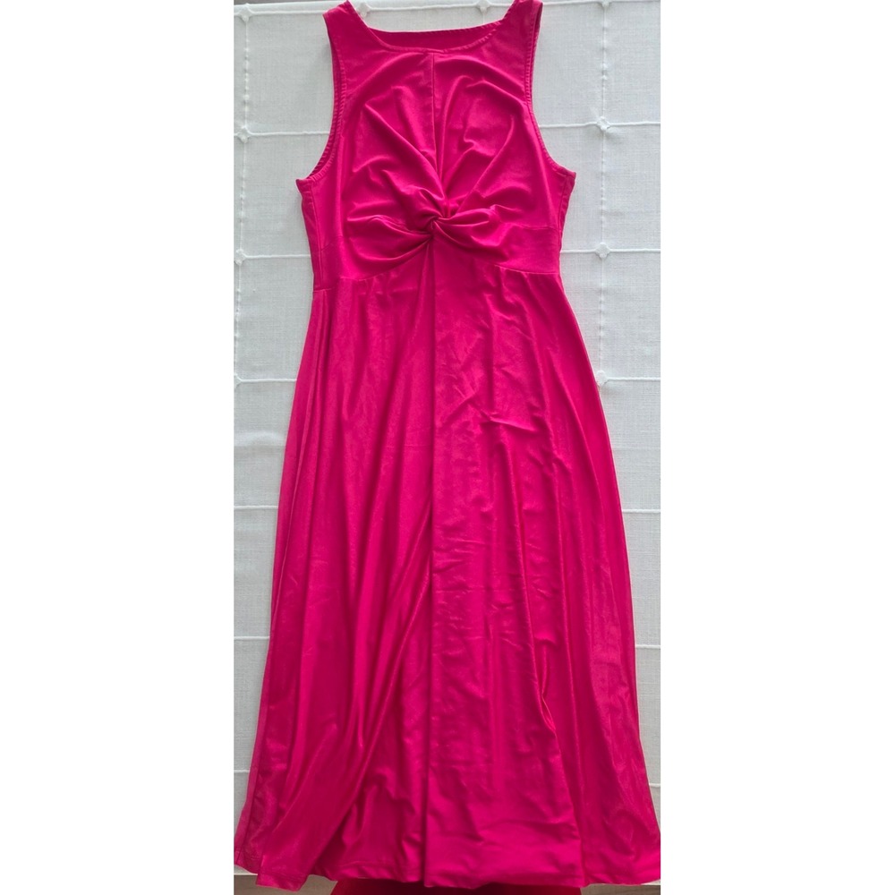 SHEIN Hot Pink Twist Front Sleeveless Maxi Dress L
